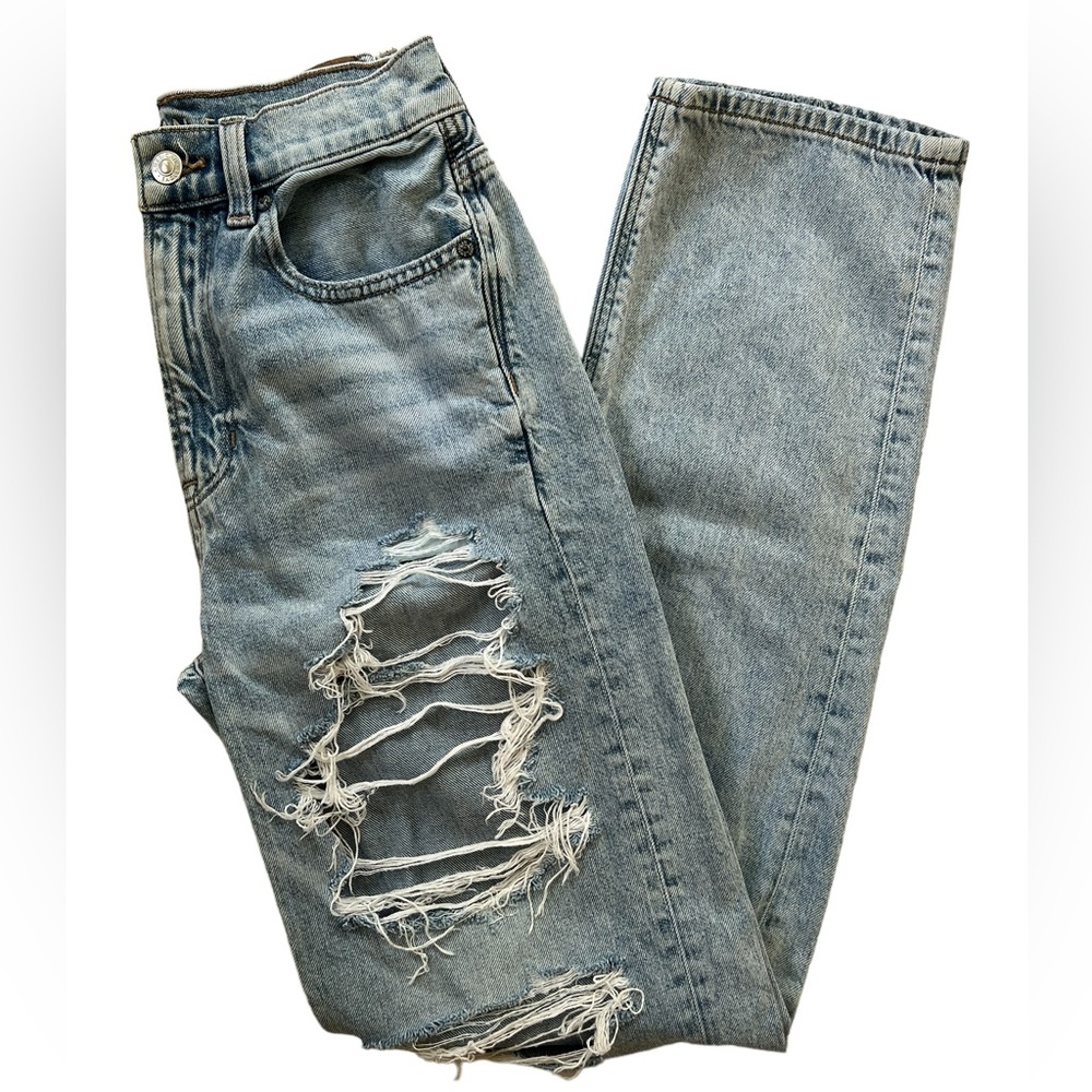 HIGH RISE BAGGY STRAIGHT JEANS